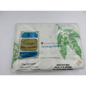Vtg Wamsutta Ultracale Double Flat Sheet Floral Lily of the Valley 81x104 USA
